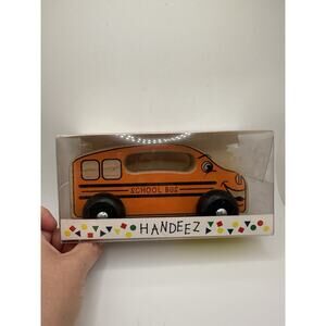 Vintage 1997 NEW HOLGATE Montessori Wood Toy School Bus Carry Handle 18M-6Y